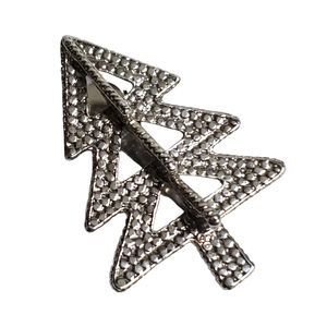 John Hardy Modernist Embossed Textured Christmas Tree Brooch Pin Tie Money Clip